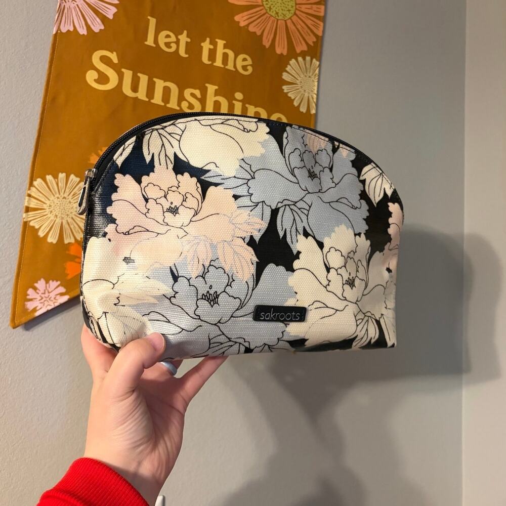 Sakroots Black Peony Cosmetic Bag
